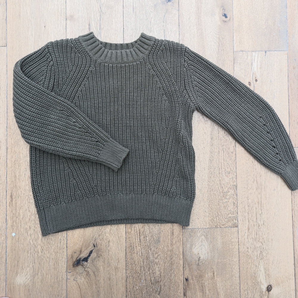 Everlane Olive Green Fisherman Knit | XS